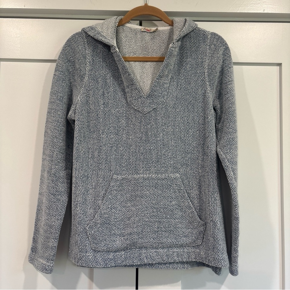 Faherty Womens Whitewater Seabrook Hoodie  Size Small Blue